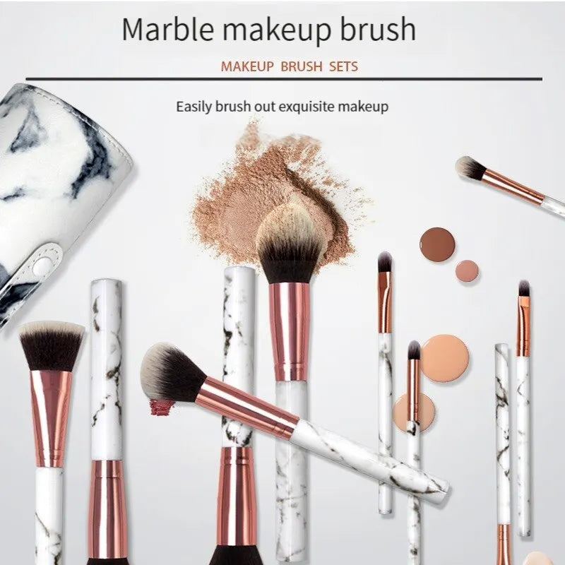 10-Piece Makeup Brush Set | Powder, Eyeshadow & Blush Kit Makeup Brush Set QXL