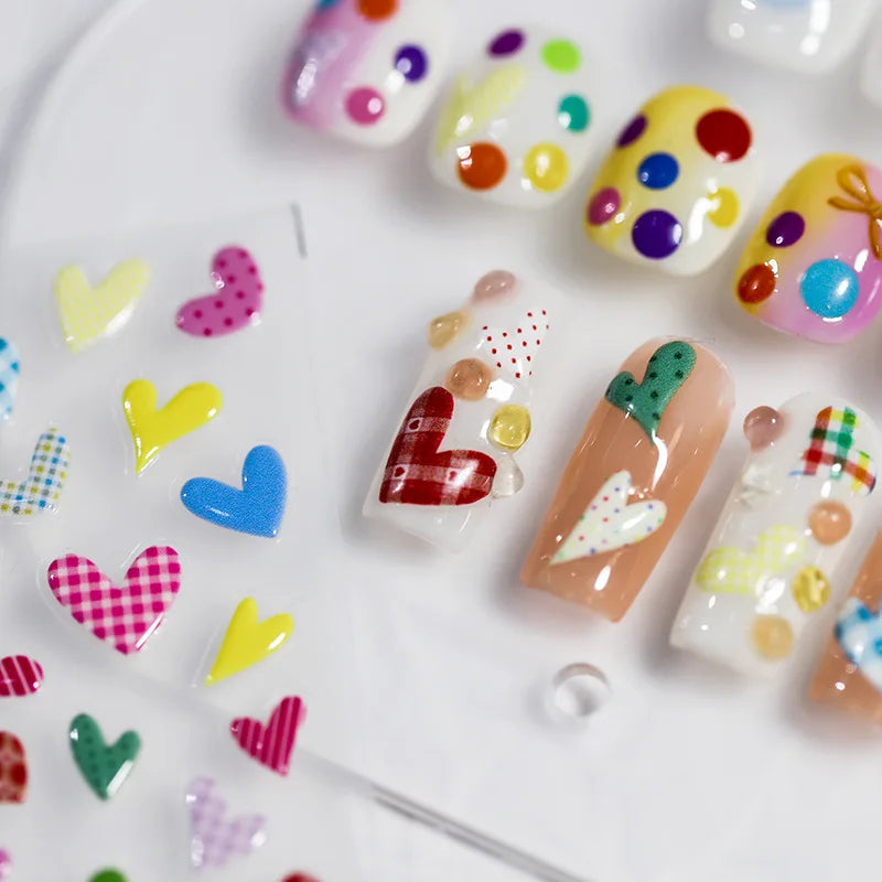 5D Cartoon Jelly Nail Art Stickers | Kawaii Self-Adhesive Decals Nail Art Stickers QXL