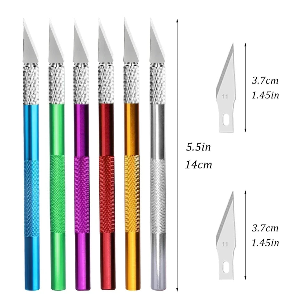 10-Pc Precision Craft Knife Set | Metal Handle & Blades Craft Knife Set QXL