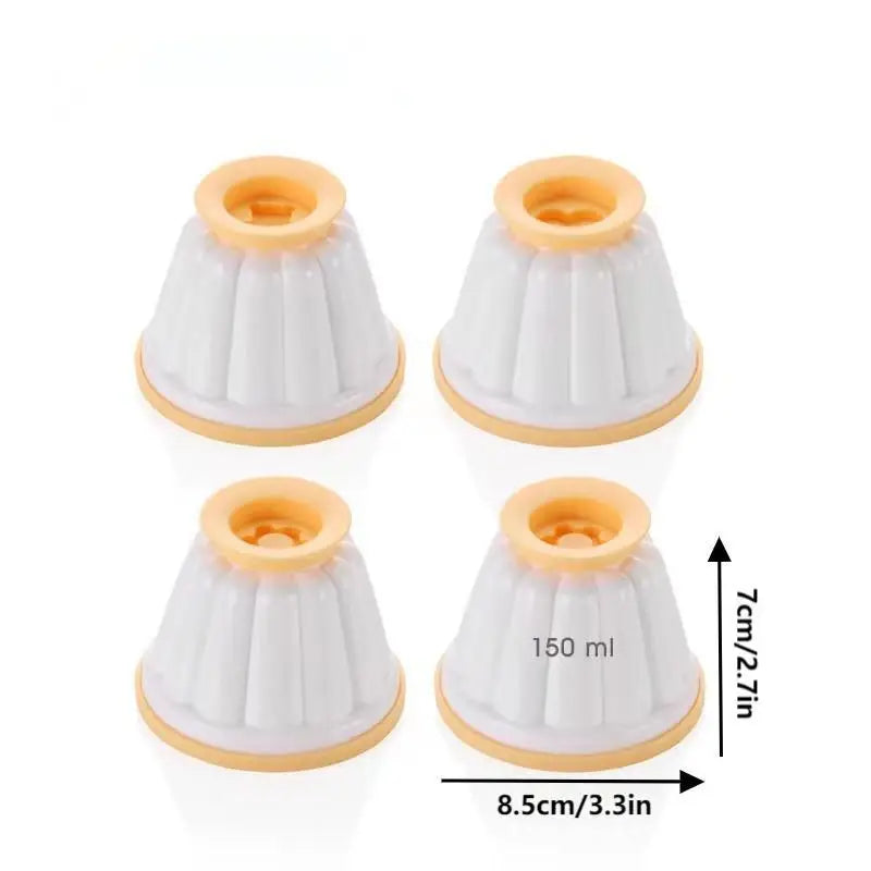 4-Pack Reusable Pudding & Jelly Molds with Lids | Baking Set Pudding Jelly Mold Set QXL