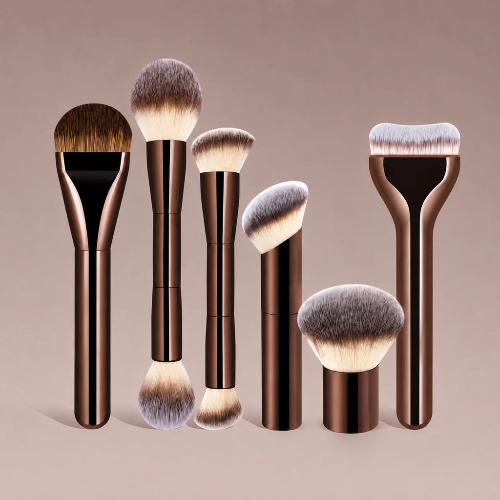 LUXEBLEND 6-Pc Professional Makeup Brush Set – Foundation & Blush Makeup Brush Set QXL