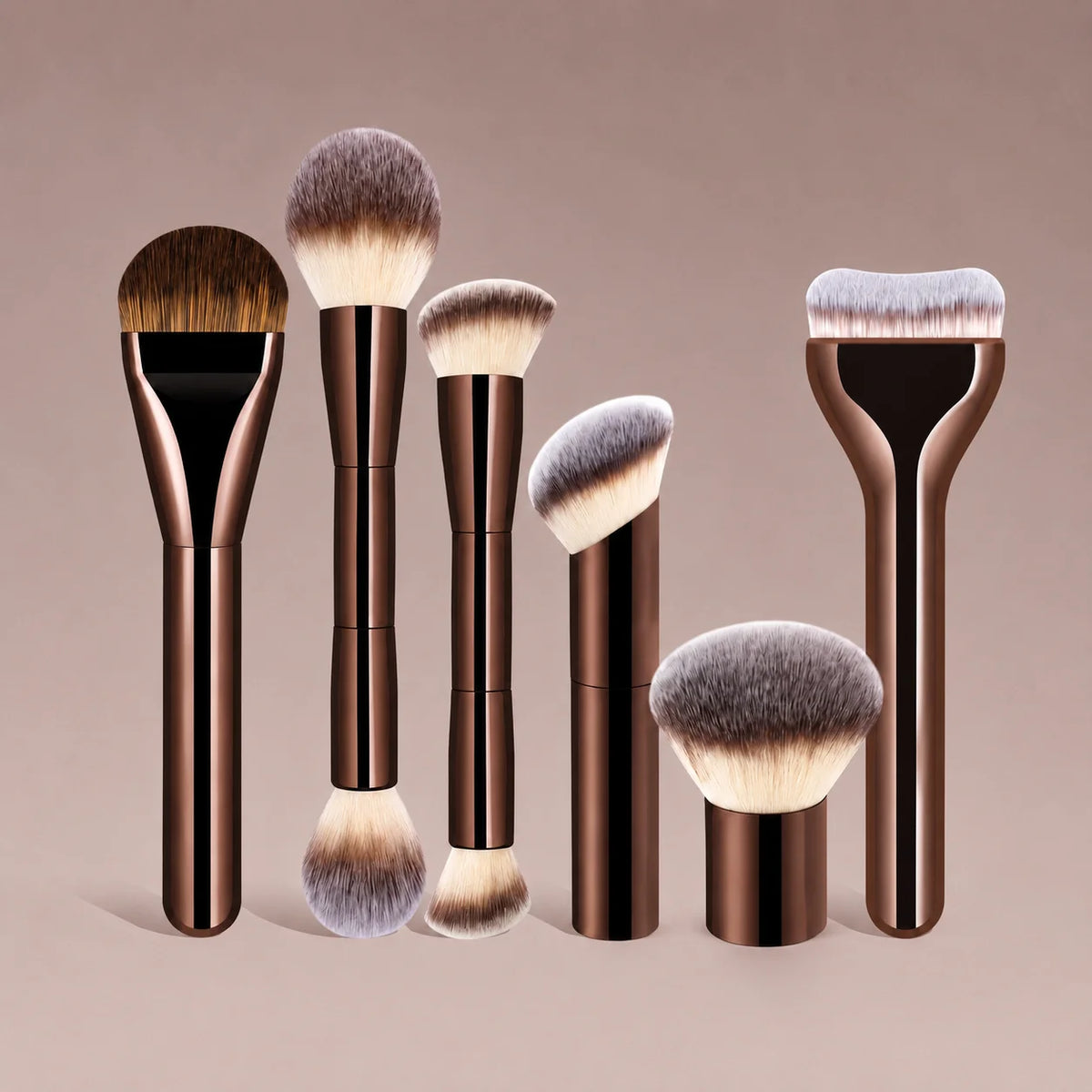 LUXEBLEND 6-Pc Professional Makeup Brush Set – Foundation & Blush Makeup Brush Set QXL