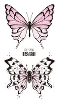Pink Butterfly Temporary Tattoo Sticker | Waterproof Body Art Temporary Tattoo Sticker QXL RC-766