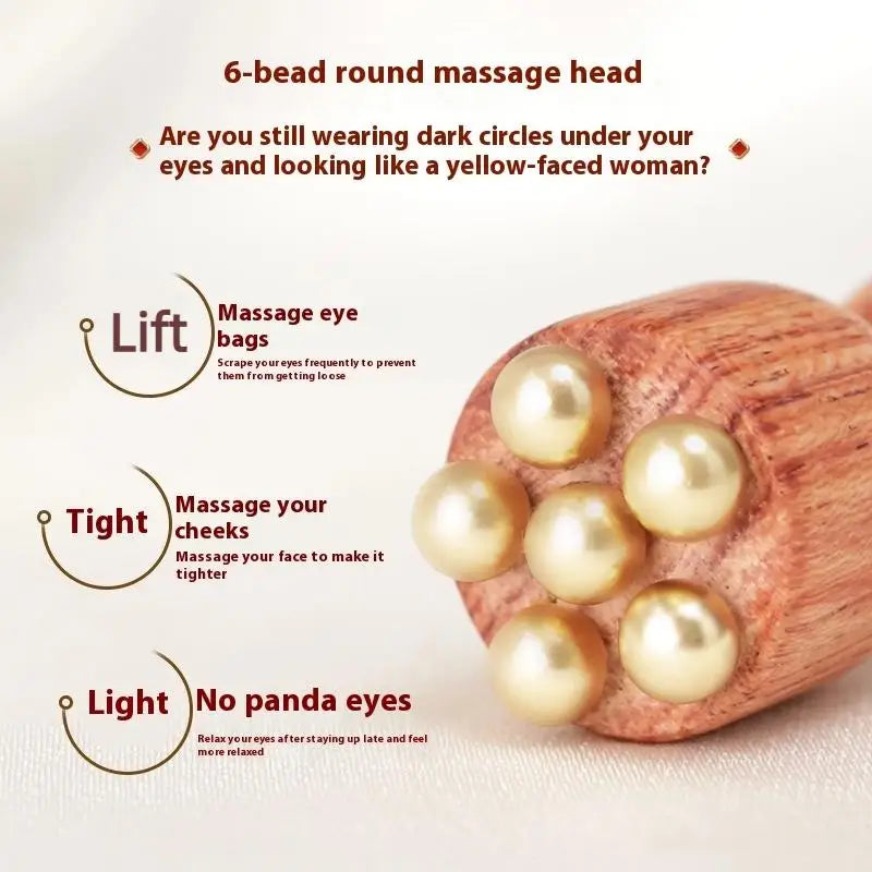 Brass & Rosewood Eye Gua Sha Stick | Facial Acupoint Massager Facial Gua Sha Tool QXL