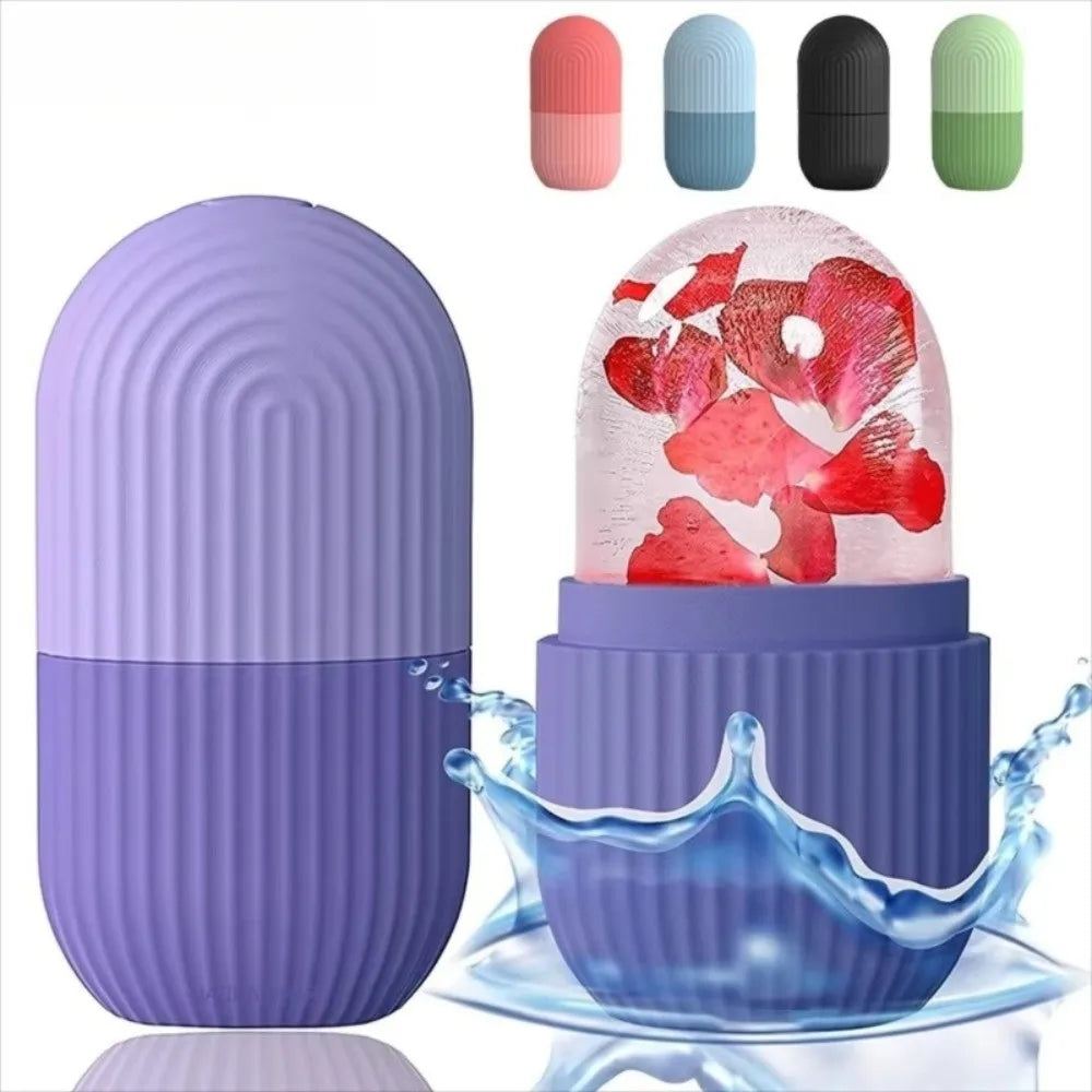 Silicone Facial Ice Cube Mold & Roller | De-Puffing Skin Care Facial Ice Roller QXL