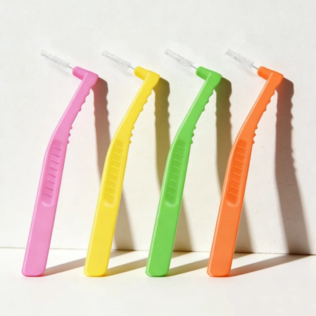 20-Pack L-Shape Interdental Brushes | Orthodontic Toothpick Interdental Brush QXL