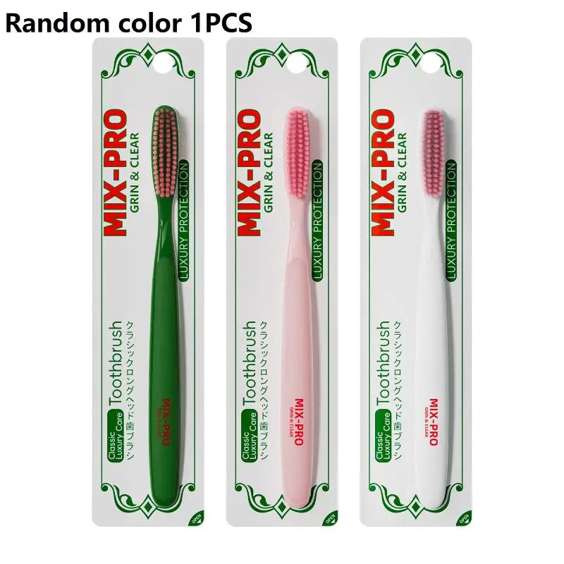 Long-Head Soft Bristle Adult Toothbrush | 1 or 3 Pack Adult Toothbrush QXL Random color 1PCS