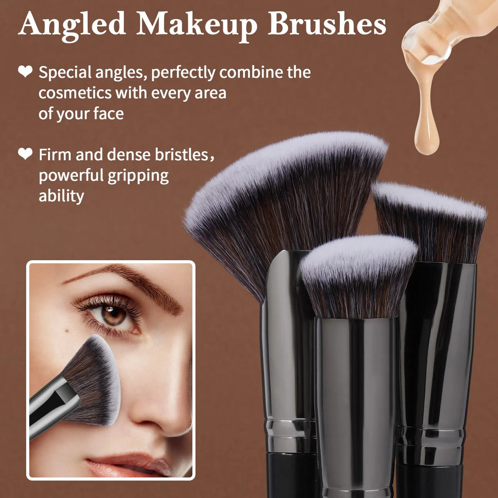 MAANGE 25-Pc Makeup Brush Set | Vegan Gift Box Kit Makeup Brush Set QXL