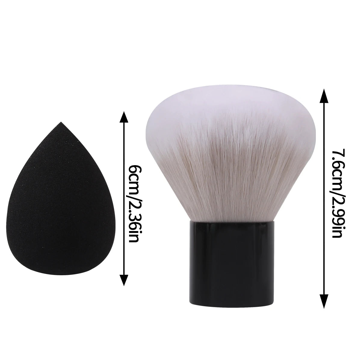 2-Pack Mushroom & Sponge Egg Nail Dust Removal Brush Set Nail Dust Brush Set QXL