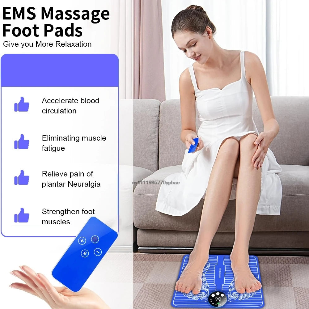 Electric Foot Massager Pad | EMS Muscle Relaxation Trainer Electric Foot Massager QXL
