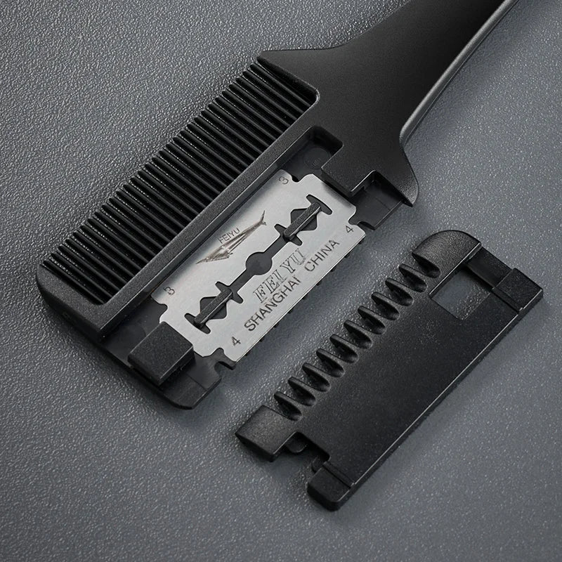 GIANXI Carbon Fiber Hair Cutting Comb with Razor Blades Hair Cutting Comb QXL