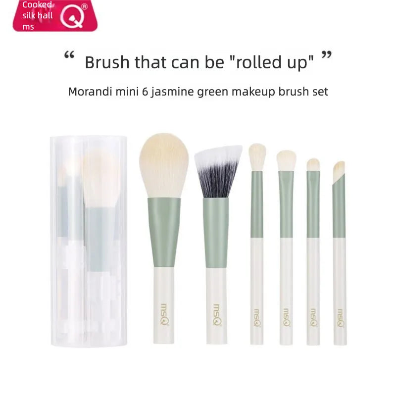 MSQ 6-Piece Morandi Mini Travel Makeup Brush Set Travel Makeup Brush Set QXL 6 pieces of jasmine