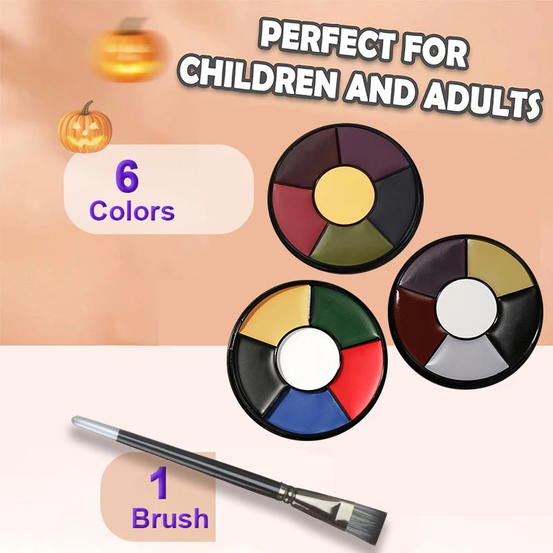 6-Color Face & Body Paint Palette | Safe Cosplay Makeup Face & Body Paint QXL