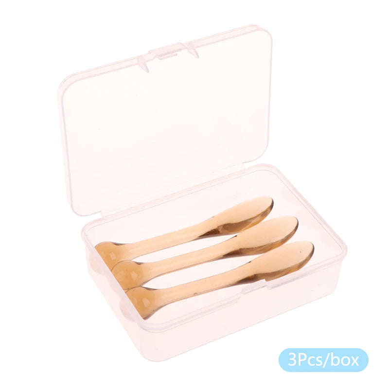 Acrylic Cosmetic Spatulas & Face Mask Mixing Spoons | 1–3 Pack Cosmetic Spatula Set QXL 3pcs Brown