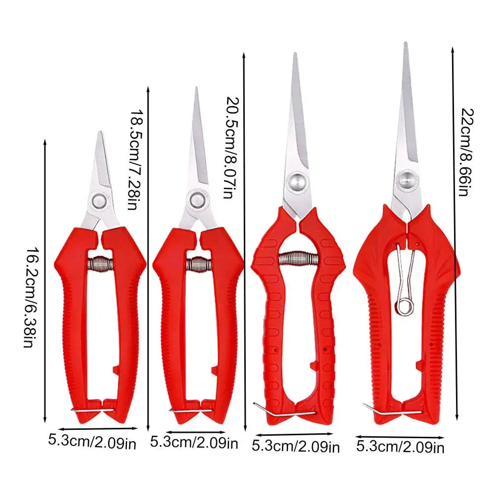 Stainless Steel Pruning Shears | 4 Sizes Garden Scissors Pruning Shears QXL