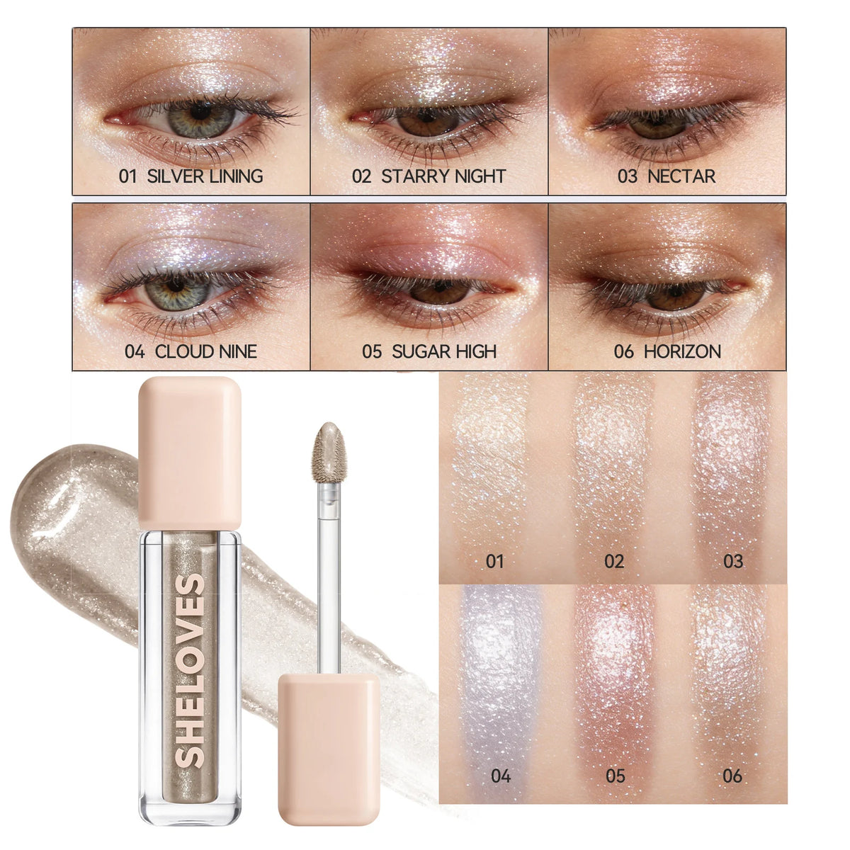 Pearlescent Glitter Liquid Eyeshadow Stick | Waterproof Shimmer Liquid Eyeshadow Stick QXL