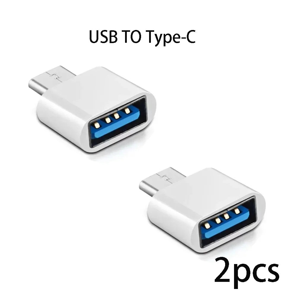 USB 3.0 to USB-C OTG Adapter | USB-A Male to Type-C Female USB OTG Adapter QXL White 2pcs