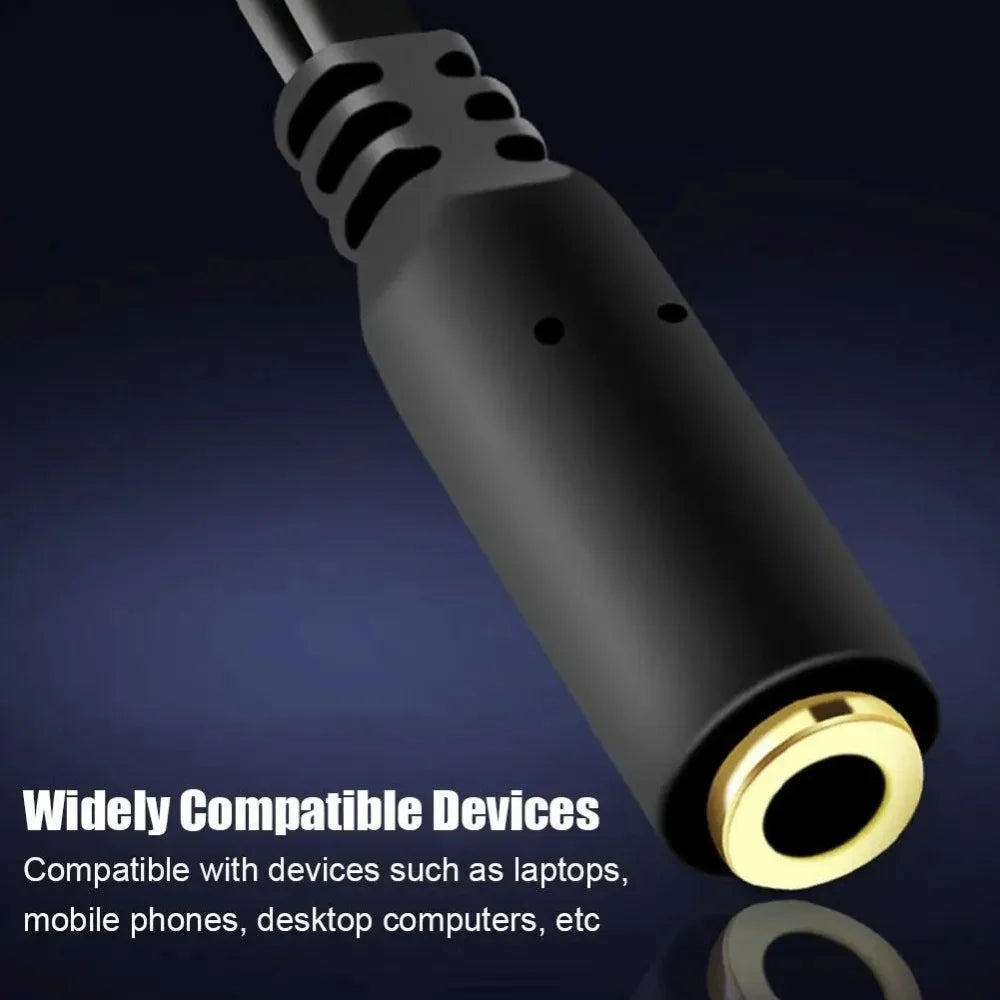 3.5mm Audio Y Splitter – 1 Male to 2 Female AUX Adapter Audio Splitter Cable QXL