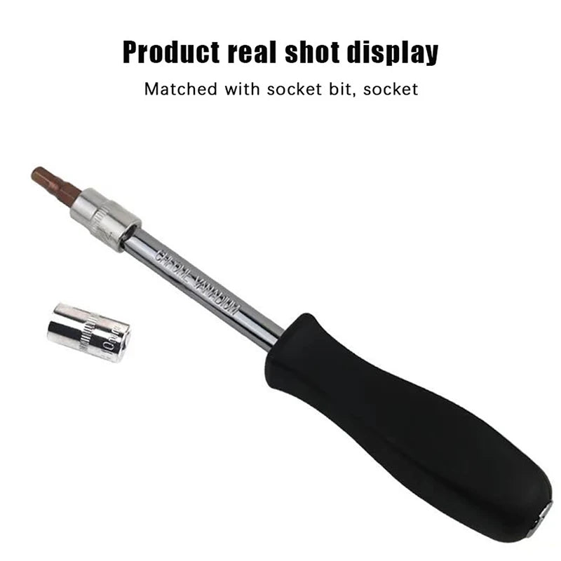 150mm 1/4" Female Square Drive Socket Wrench Handle | Cr-V Socket Wrench Handle QXL