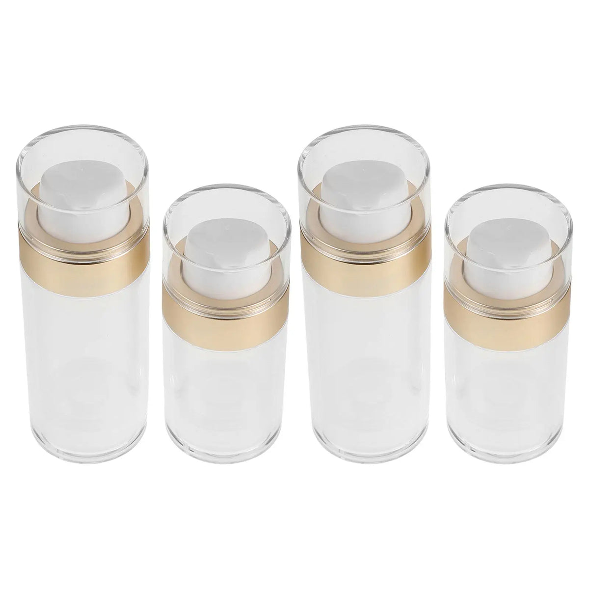 4-Pack Airless Pump Bottles 30ml 50ml | Refillable Travel Skincare Airless Pump Bottles QXL