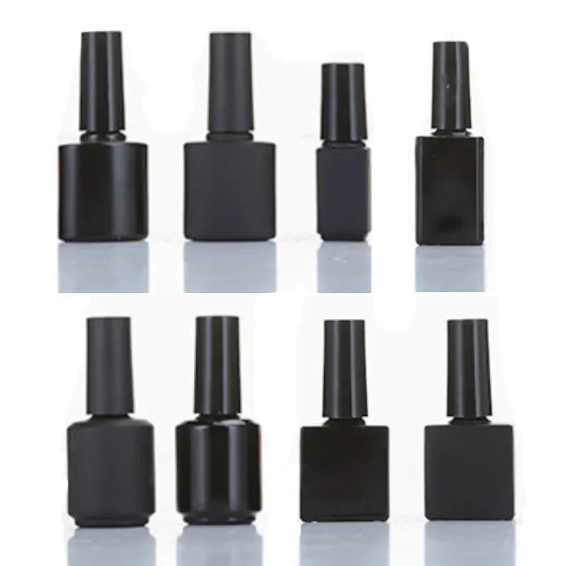 Empty UV Nail Gel Polish Bottles with Brush 10/15mL – Black Nail Polish Bottle QXL
