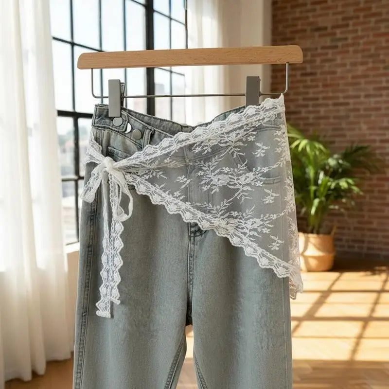 Lace Triangle Bandana Scarf | Head Wrap & Waist Belt Lace Scarf Wrap QXL