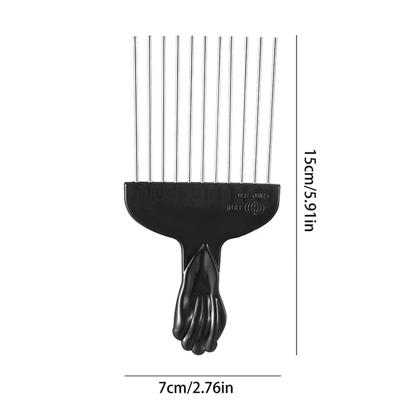 Black Metal Pick Comb | Afro Hair Styling Tool for Salons Hair Pick Comb QXL Black