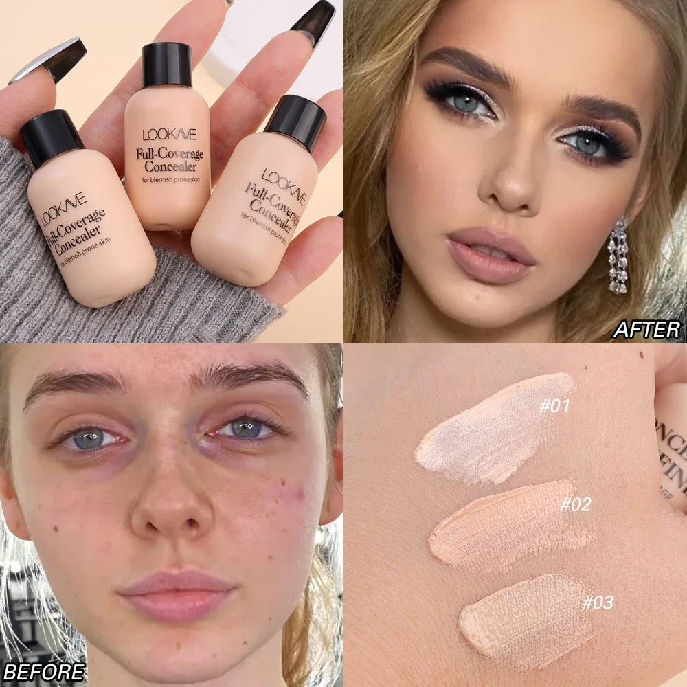 Matte Liquid Concealer | Full Coverage Waterproof Foundation Liquid Concealer QXL
