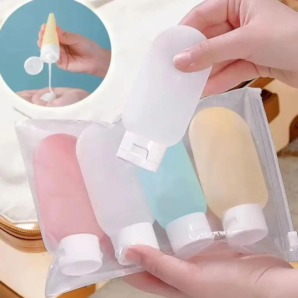 4-Pack 60ml Leak-Proof Silicone Travel Bottles | TSA Approved Travel Squeeze Bottles QXL