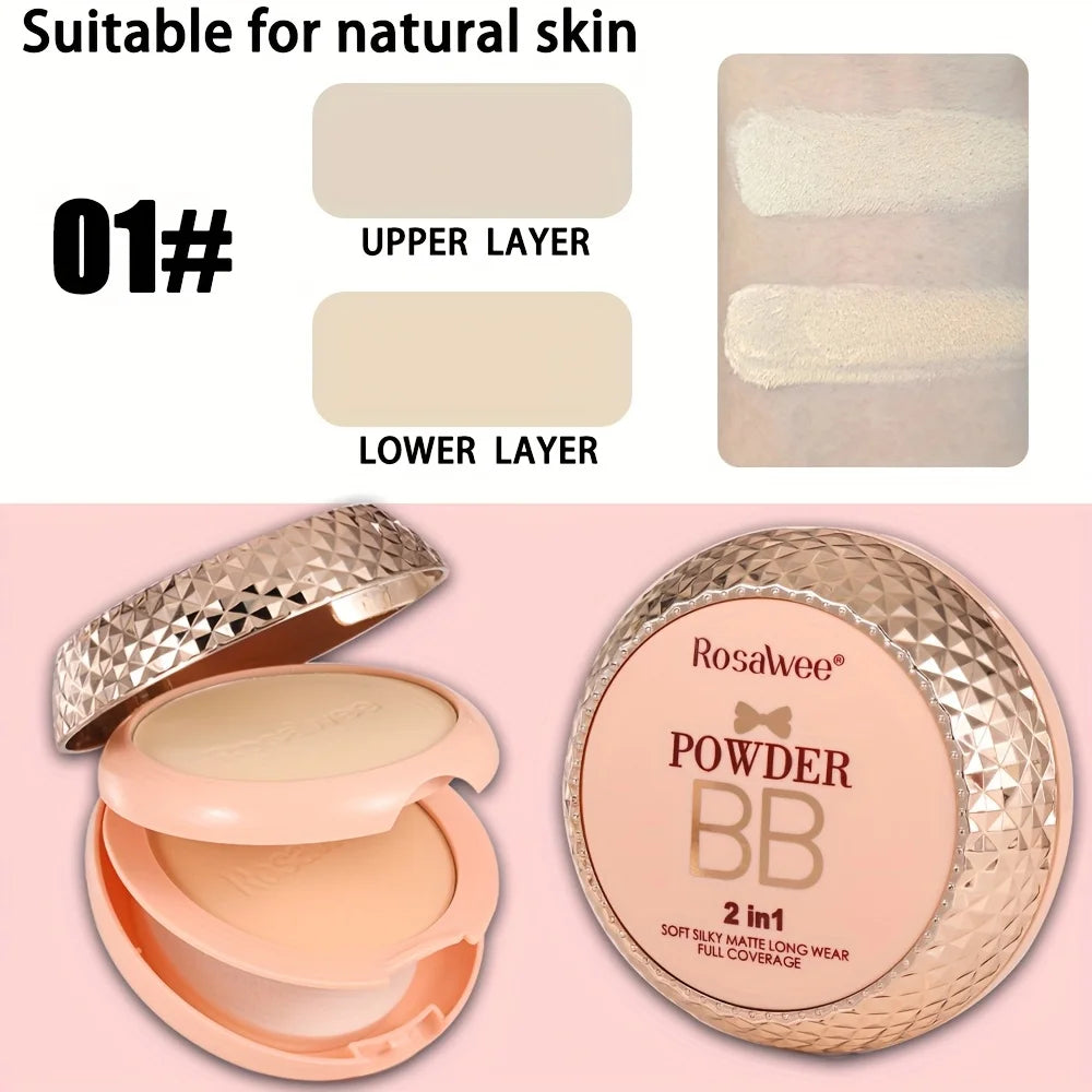 Rosawee Full Coverage Face Powder – Matte Lasting Finish Face Powder Foundation QXL 01