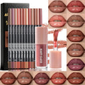 12-Pc Waterproof Matte Lip Liner & Gloss Set | Nude Lip Kit Lip Liner & Gloss Set QXL Default Title