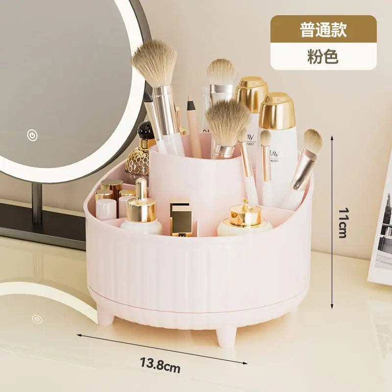 360° Rotating Desktop Makeup Organizer & Brush Holder Makeup Organizer QXL Pink Ordinary Style