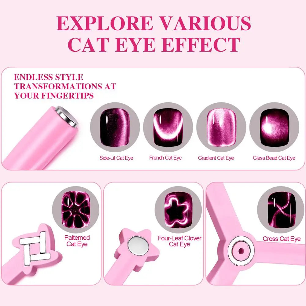 4-in-1 Cat Eye Nail Magnet Pen | Gel Manicure Tool Nail Art Magnet Tool QXL