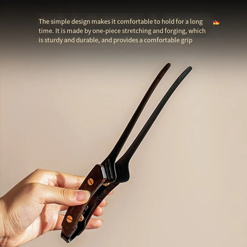 304 Stainless Steel BBQ Tongs | Wooden Handle Grill Tongs BBQ Grill Tongs QXL