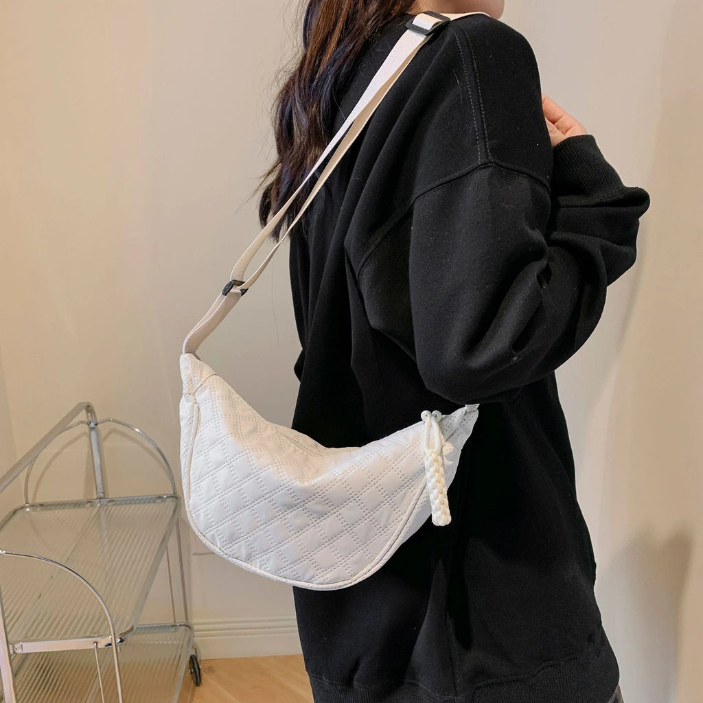 Women's Diamond Grid Crossbody Shoulder Bag | Lightweight Crossbody Shoulder Bag QXL