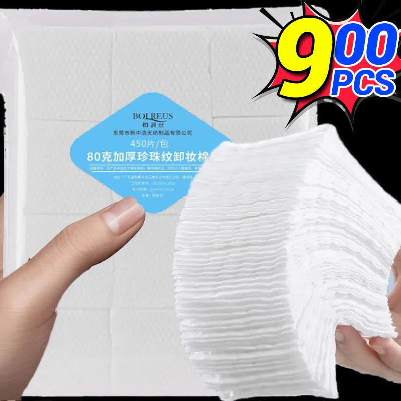 450/900-Pack Pearl Cotton Pads – Soft Makeup Remover Facial Wipes Facial Cotton Pads QXL