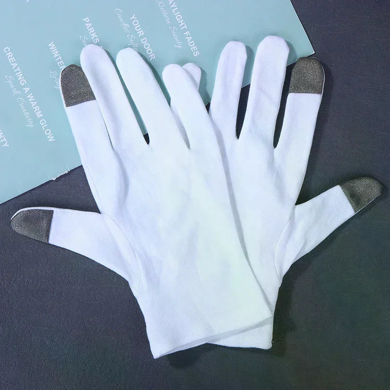 Soft Cotton Moisturizing Gloves | Overnight Lotion-Lock Spa Moisturizing Hand Gloves QXL