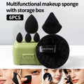 KOSSHOW 6-Pc Black Makeup Sponge Set & Storage Box Makeup Sponge Set QXL black