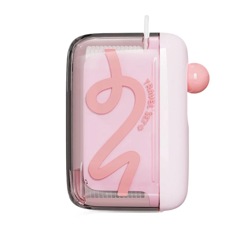 Mini Press-Type Dental Floss Dispenser Box | Portable Dental Floss Dispenser QXL pink