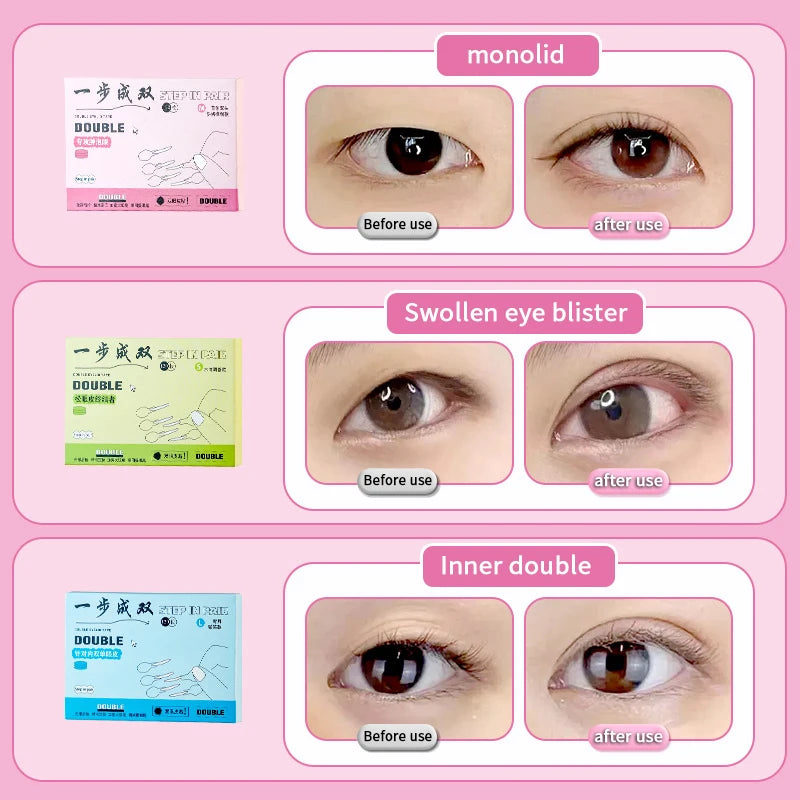 120-Pack Double Eyelid Tape Stickers with Handle & Tools Eyelid Tape Stickers QXL