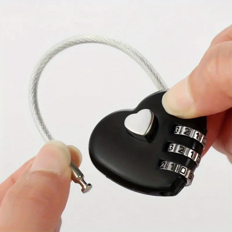 2-Pack Heart-Shaped Metal Combination Padlock for Luggage Combination Padlock QXL