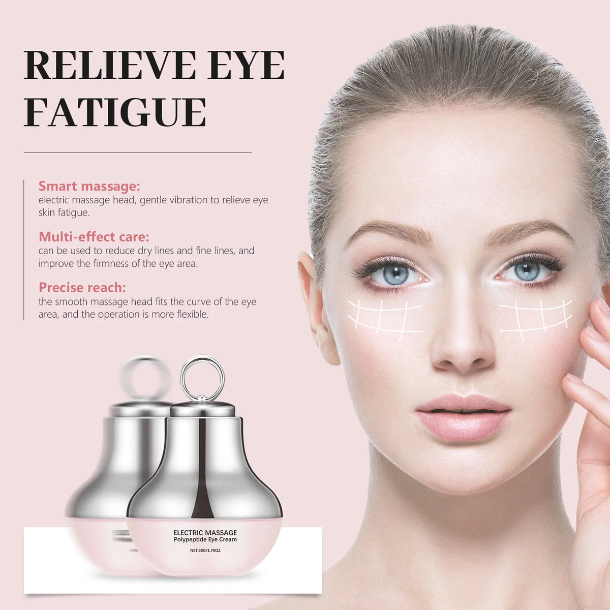 Electric Massage Polypeptide Eye Cream | Firming & Brightening 50g Eye Cream Massager QXL