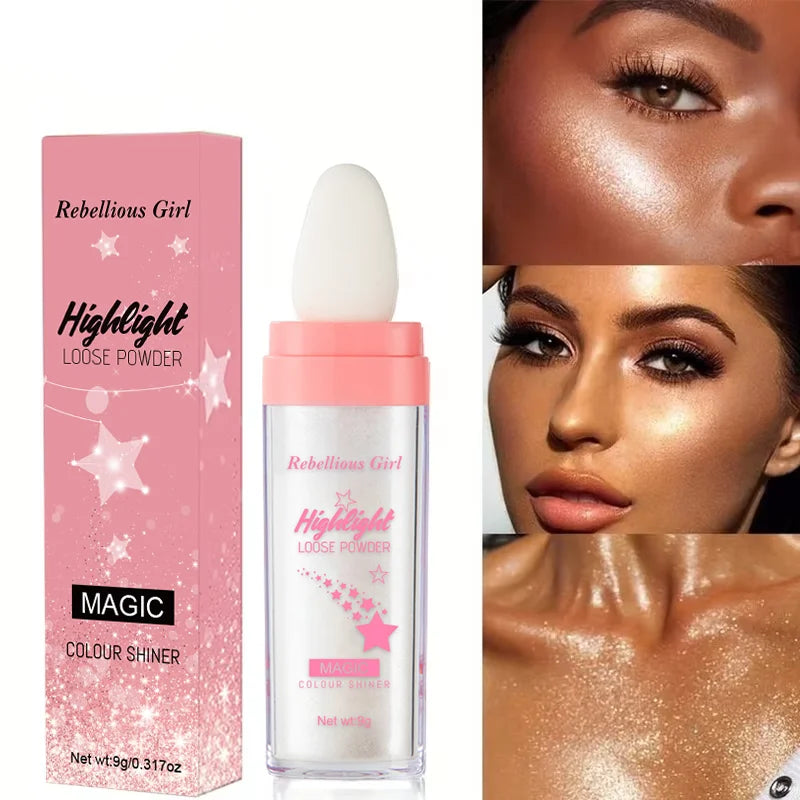 VERONNI Shimmer Highlighter Powder | Face & Body Illuminator Shimmer Highlighter Powder QXL
