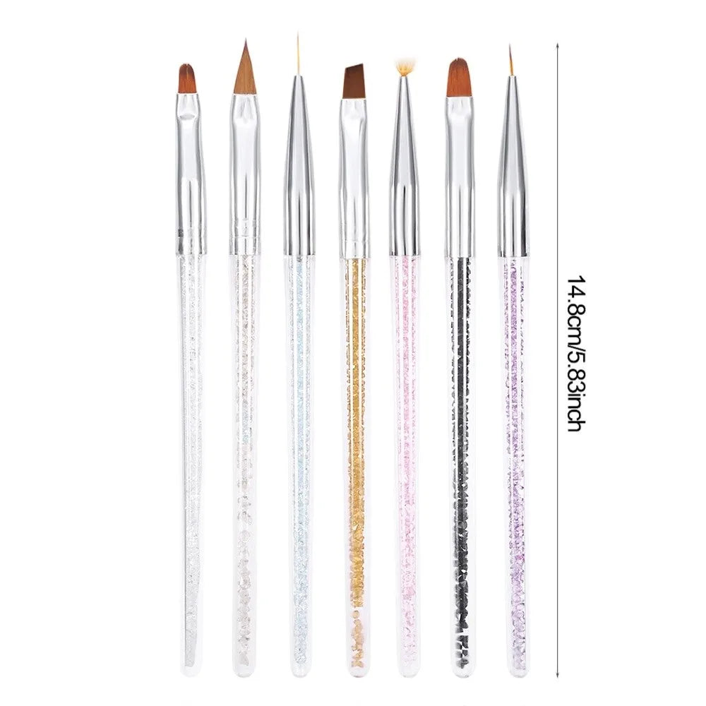 7-Piece Double-Ended Nail Art Brush & Dotting Pen Set Nail Art Brush Set QXL