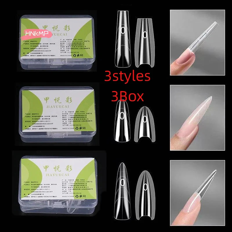 180-Pc Sandwich Dual Nail Forms | 15 Sizes Top & Bottom Molds Nail Extension Forms QXL