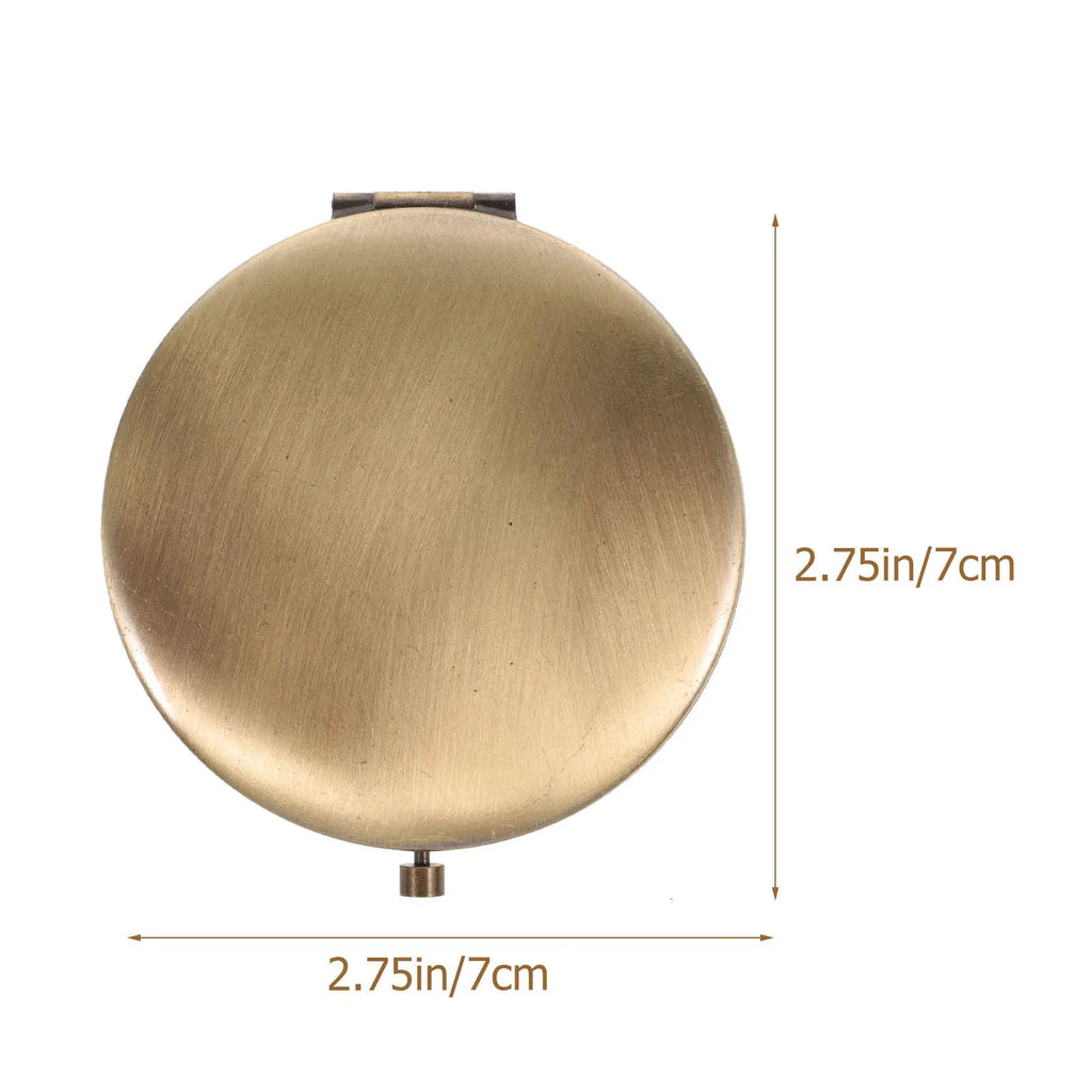 Compact Round Folding Makeup Mirror | Wooden Pocket Mirror Compact Makeup Mirror QXL