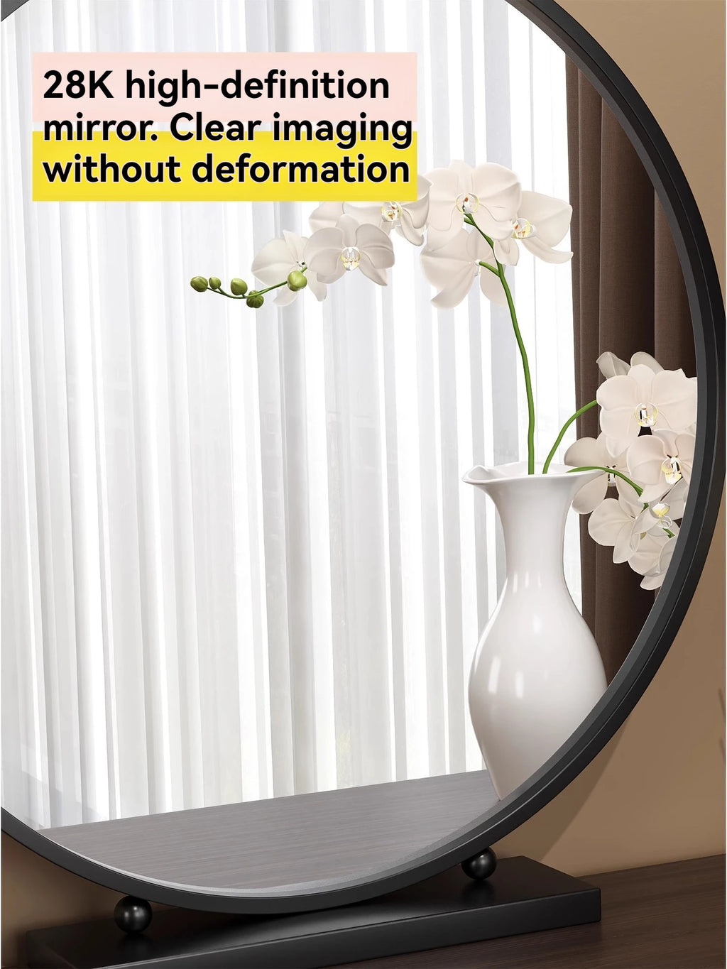 LED Lighted Circular Makeup Mirror | Rotating Vanity Mirror Lighted Vanity Mirror QXL