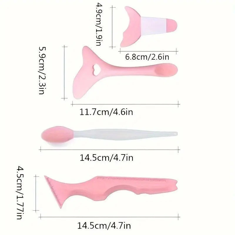 3-Piece Silicone Eyeliner Stencil & Eyebrow Shaping Tool Set Eyeliner Stencil Set QXL
