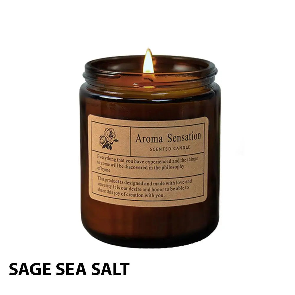 Luxury Glass Aromatherapy Candle | Scented Soy Wax Home Gift Scented Candle QXL YELLOW