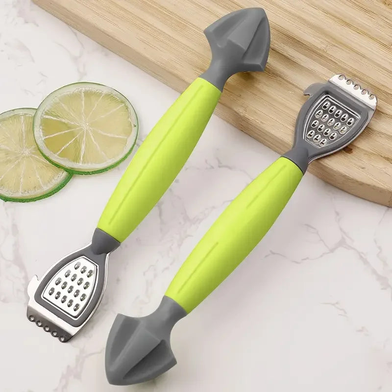 Lemon Zester & Juicer | Stainless Steel Green Handle Lemon Zester Juicer QXL